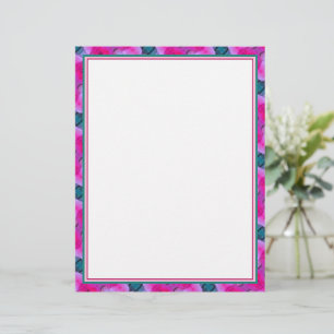 Papel Timbrado Turquesa e rosa claro