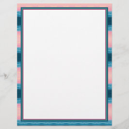 Papel Timbrado Turquesa Rosa E Azul Teal