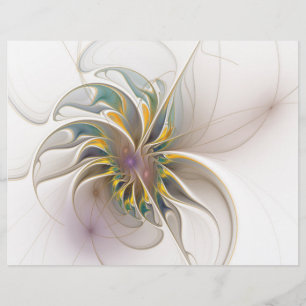 Papel Timbrado Um ornamento fractal colorido. Abstrato