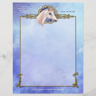 Papel Timbrado Unicorn Sonha Fantasy Letterhead