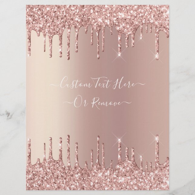 Papel Timbrado Unidades de Sparkle com brilho de Blush Dourado ro (Verso)