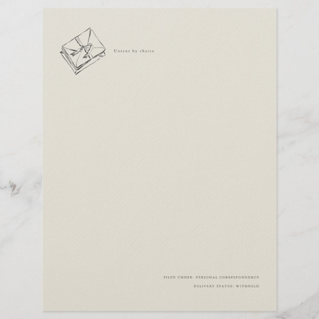 Papel Timbrado Unsent Letter- Jane Austen Inspired Letterhead (Frente)