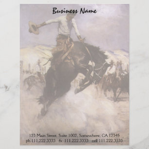 Papel Timbrado Vaqueiro do rodeio do vintage, equitação ventoso