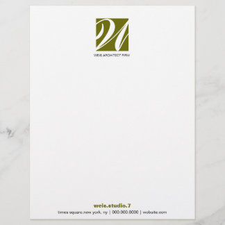 Papel Timbrado VERDE PRUDENTE do MONOGRAMA 311-SIMPLY QUADRADO
