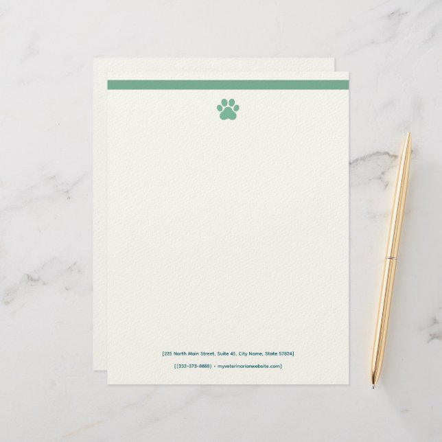 Papel Timbrado Veterinarian Letterhead Template | Formal (Frente/Verso In Situ)