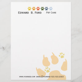 Papel Timbrado Veterinário dos cuidados animais do baby-sitter do