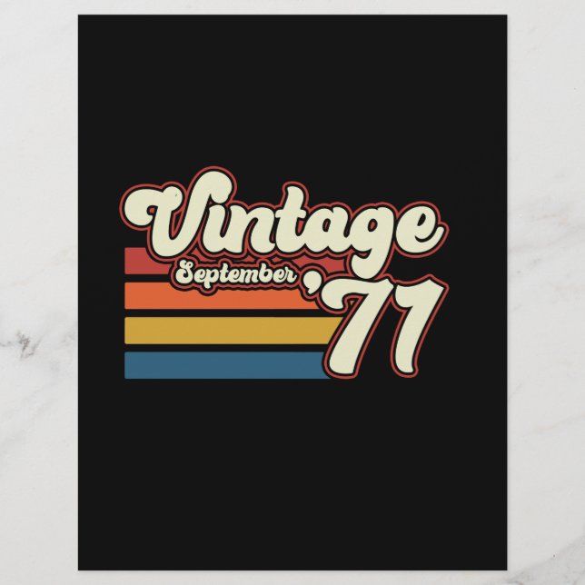 Papel Timbrado Vintage 1971 50th Birthday (Frente)