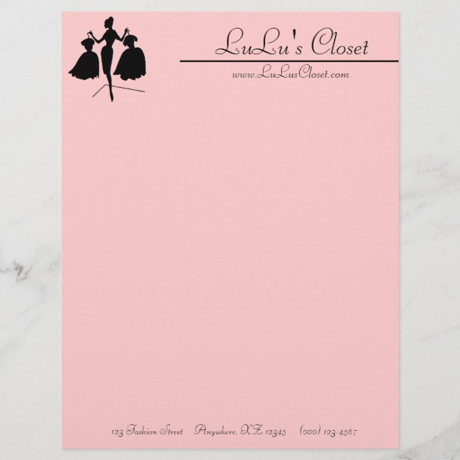 Papel Timbrado Vintage Fashiion Silhouette (Frente)