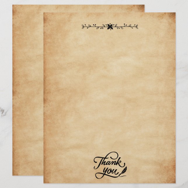 Papel Timbrado Vintage Obrigado Criativo Legal (Frente/Verso)