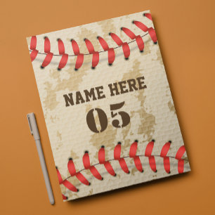 Papel Timbrado Vintage Personalizado Nome do Baseball Número Retr