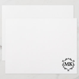 Papel Timbrado Vintage royal shield - nome personalizado monogram