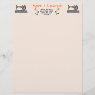 Papel Timbrado Vintage Sewing Machine Tailor