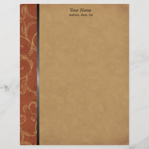 Papel Timbrado Vintage Swirl-Orange