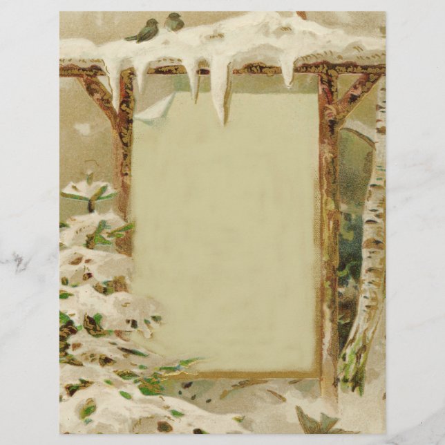 Papel Timbrado Vintage Xmas Yard Scene (Frente)