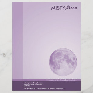 Papel Timbrado Violeta Lua Nebulosa