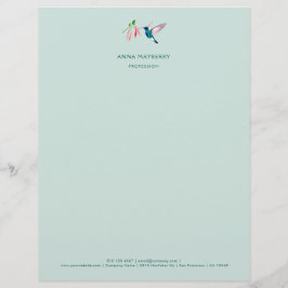 Papel Timbrado Violetear Hummingbird Letterhead