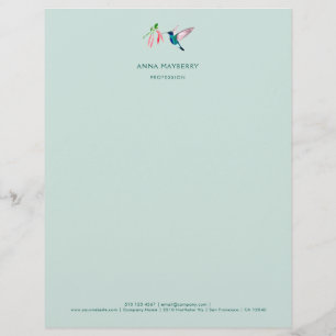 Papel Timbrado Violetear Hummingbird Letterhead