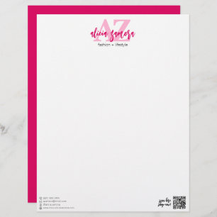 Papel Timbrado Viva Moderna Magenta Magenta - Na moda de Quic Bra