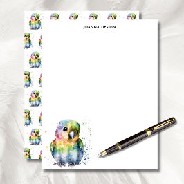 Papel Timbrado Watercolor Parrot Luxury Business Stationery 