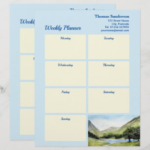 Papel Timbrado Weekly Planner Lake Buttermere Cumbria Inglaterra