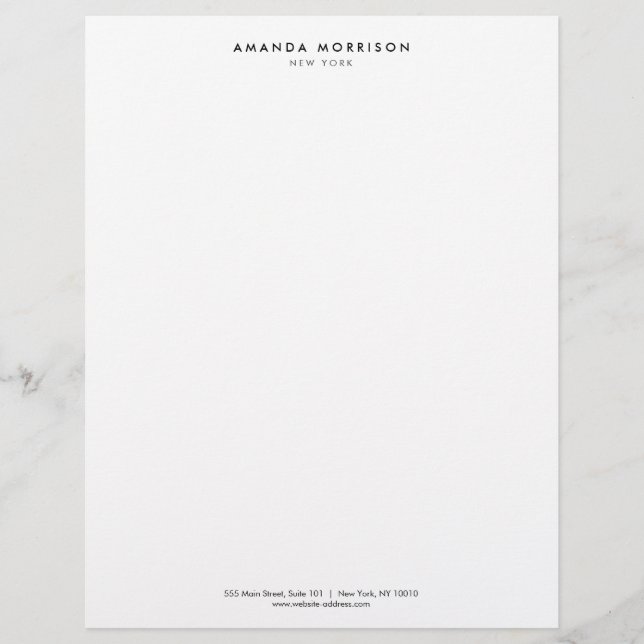 Papel Timbrado White de luxo minimalista (Frente)