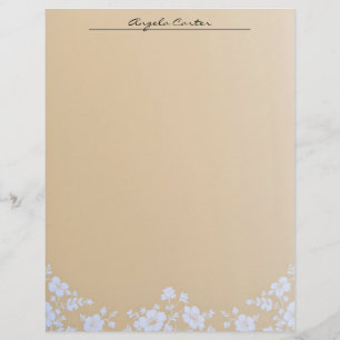 Papel Timbrado White Floral na Letterhead do Tom