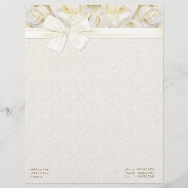 Papel Timbrado White Rose Elegance 2 - Personalizar (Frente)