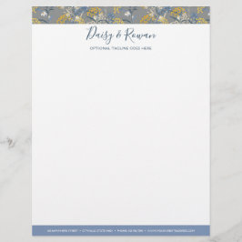 Papel Timbrado Wildflower da margarida & bagas de Rowan amarelas