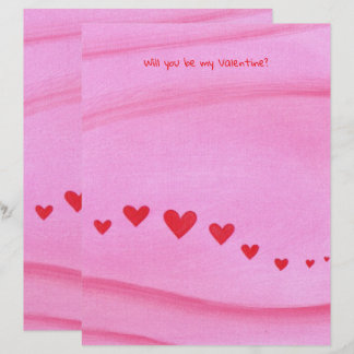 Papel Timbrado Will you be my Valentine, heart themed stationery