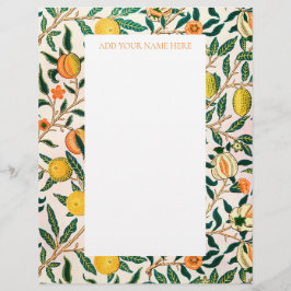 PAPEL TIMBRADO WILLIAM MORRIS LETTERHEAD COM POMEGRANATE DESIGN