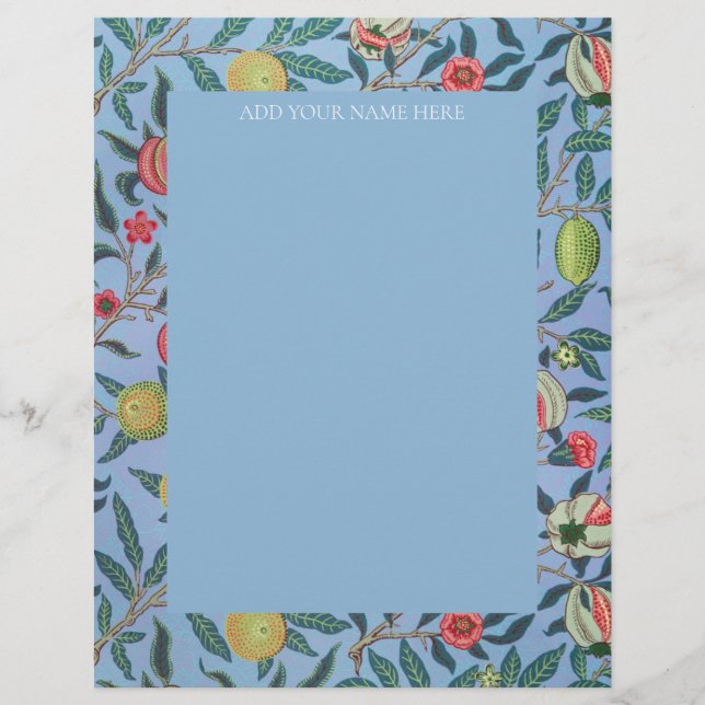 PAPEL TIMBRADO WILLIAM MORRIS LETTERHEAD COM "POMEGRANATOS" (Frente)