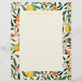 PAPEL TIMBRADO WILLIAM MORRIS LETTERHEAD COM "POMEGRANATOS"