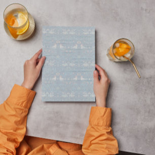 Papel Timbrado William Morris Strawberry Thief Blue Vintage Lined