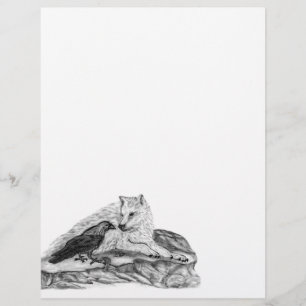 Papel Timbrado Wolf e Raven design preto e branco