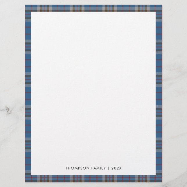 Papel Timbrado Xadrez Rústico Elegante Tartan (Frente)