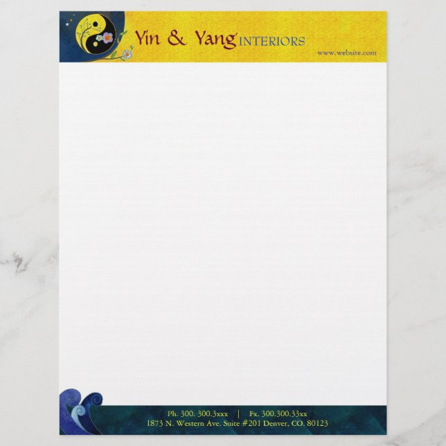 Papel Timbrado Yin & Yang Massage Therapy Business (Frente)