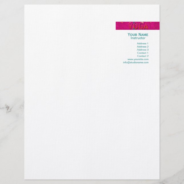 Papel Timbrado Yoga 1 - Cabeça Letterhead (Frente)