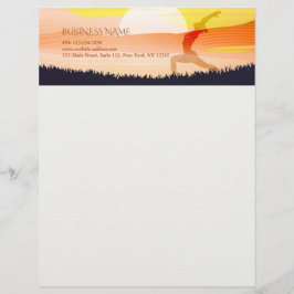 Papel Timbrado Yoga Instrutor Sun Salutation Crescent Moon Pose