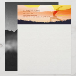 Papel Timbrado Yoga Instrutor Sun Salutation Crescent Moon Pose