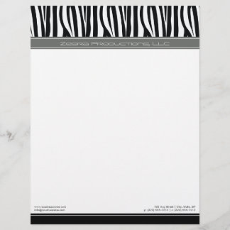Papel Timbrado Zany Zebra - Cinza personalizada - Ponta
