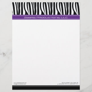 Papel Timbrado Zany Zebra - Ponta Personalizada