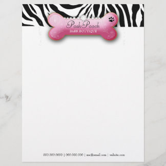Papel Timbrado Zebra fino do rosa do cão 311