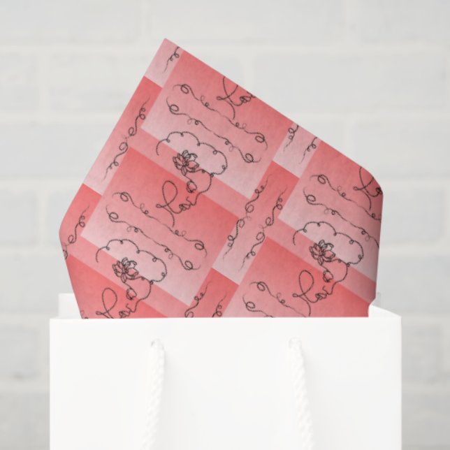 Papel Tissue para Decoupage Flowing Beauty Coral (Sacola de presentes)