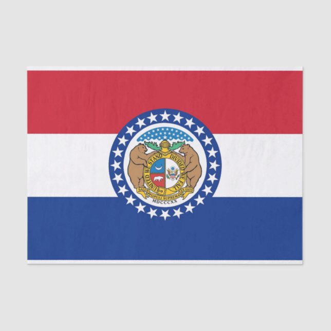 Papel tissue Patriótico com bandeira Missouri, EUA (Frente )