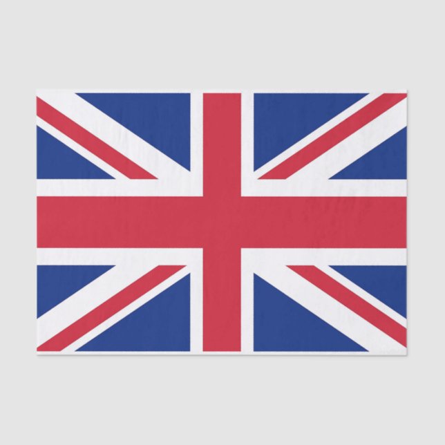 Papel tissue Patriótico com pavilhão do Reino Unid (Frente )