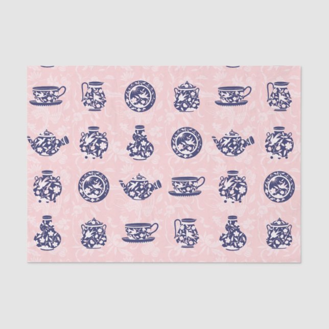 Papel Trato de Porcelana Chinês Azul (Frente )