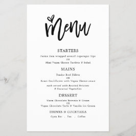 PAPEL | Trendy Artsy Script Apenas Menu Wedding