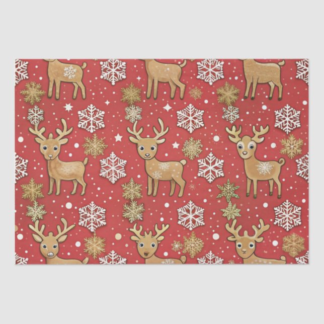 Papel Vermelho Kraft Molho de Natal Festivo (Frente )