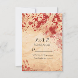 Papel Vintage Sangrento de Resposta RSVP Halloween
