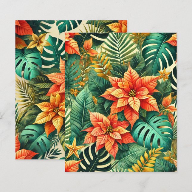 Papelão de Natal Tropical Poinsettia (Frente/Verso)